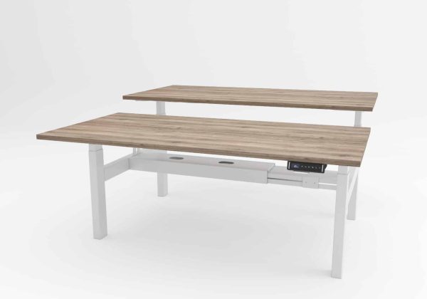 Ergolux Duo miza v beli barvi.