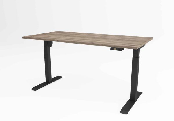 Ergolux single dvižna miza v črni barvi.